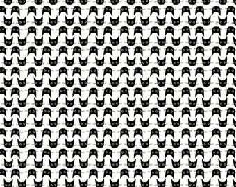 Dear Stella A Tall Yarn Cat Heads Digital White Cotton Fabric by the Yard or Select Length ST-DLW2664WHITE