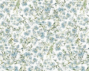 Hoffman Porch View Flower Sprigs Natural Cotton Fabric by the Yard or Select Length V5301-20