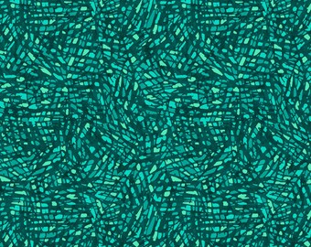 Benartex Parrot Habitat Colour Prism Turquoise Cotton Fabric by the Yard or Select Length 16183-84