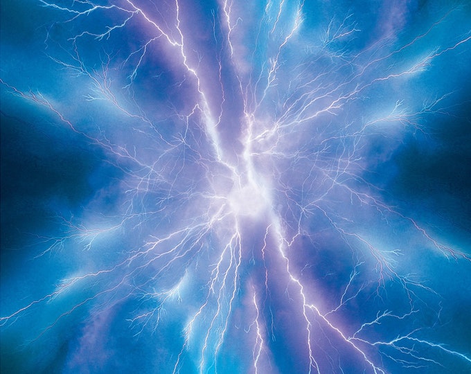 Hoffman~bolt~42.25" X 43" Lightning Bolt Panel~digital Print~royal