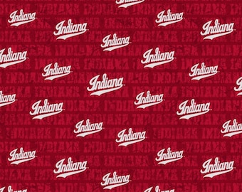 Sykel Enterprises~College Cottons~Indiana University~Crimson/Cream~Cotton Fabric by the Yard or Select Length IND-1154