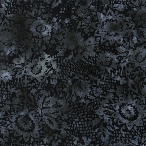 EOB~Anthology~Obsidian Baliscapes Batik~Sashiko~Black~Cotton Batik Fabric by the Yard or Select Length 2326Q-X