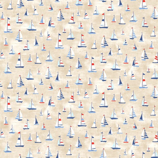 Michael Miller~Vitamin Sea~On The Water~Khaki~Cotton Fabric by the Yard or Select Length CX10305-KHAK