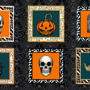 Free Spirit ~ Storybook Halloween ~ 60 cm Halloween Block Panel ~ Multi ~ Baumwollstoff im Panel PWRH064-PANEL