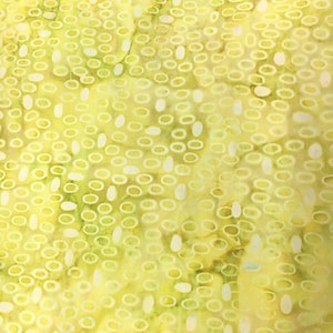 Anthology~Jacqueline De Jonge Batik~Pebbles~Yellow/Green~Cotton Batik Fabric by the Yard or Select Length 302Q-1