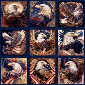 Quilting Treasures~American Spirit~35.75" x 42.5" American Eagle Block Panel~Digital~Navy~Cotton Fabric by the Panel 30125-N