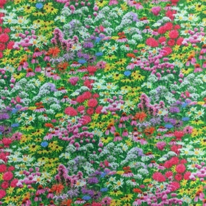 EOB~Elizabeths Studio~Bees & Flowers~Wildflowers and Bees~Multi~Cotton Fabric by the Yard 518E-MULTI