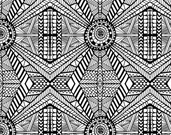 Wilmington Prints Night and Day Diamond Grids White/Black Cotton Fabric by the Yard or Select Length 66214-199