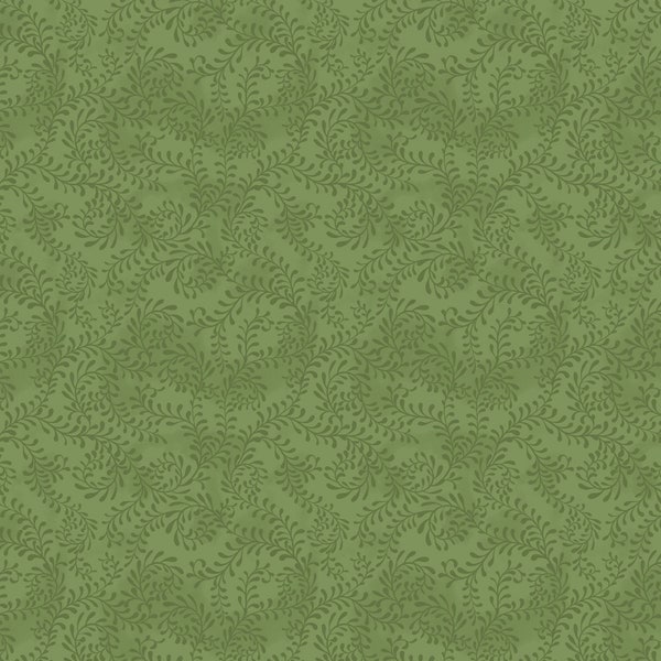 Wilmington Prints~Tartan Holiday~Scroll~Green~Cotton Fabric by the Yard or Select Length 27650-777