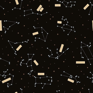 Riley Blake~Outer Space~Constellations~Glow in the Dark~Black~Cotton Fabric by the Yard or Select Length GC15483R-BLACK