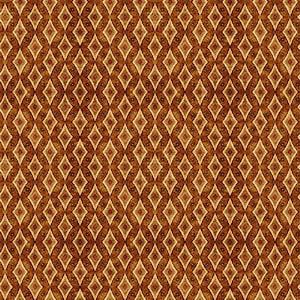 May include: A seamless pattern of brown, red, and white diamonds on a brown background.