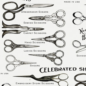 EOB~Riley Blake~She Who Sews Home Decor~Shears~Off White~Cotton CANVAS Fabric by the Yard or Select Length HD12504R-OFFWHITE