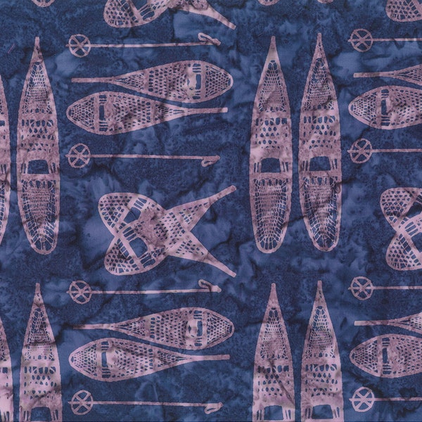 Banyan Batiks~Elevation~Snow Shoes~Denim~Cotton Batik Fabric by the Yard or Select Length 80686-49