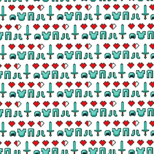 Springs Creative~Mojang Minecraft~Diamond Icons~White~Cotton Fabric by the Yard or Select Length 75986A620715
