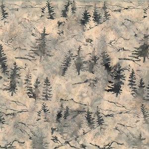 Hoffman~Bali Batiks~Woodland by McKenna Ryan~Mountains and Trees~Sandy~Cotton Batik Fabric by the Yard or Select Length MR58-336