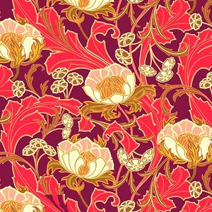 Figo~Wild Abandon~Wanderlust by Heather Bailey~Plum~Cotton Fabric by the Yard or Select Length 90891-28