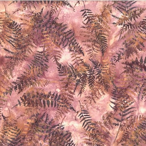 Hoffman~Bali Batiks~Woodland by McKenna Ryan~Fern Toss~Dusty Pink~Cotton Batik Fabric by the Yard or Select Length MR57-D12