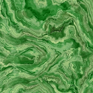 Tela de algodón digital verde con textura de olas de Northcott Tranquil Waters, cortada a medida o a medida (DP27210-76)