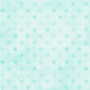 May include: A pale blue background with a distressed texture, featuring a pattern of faded teal polka dots. The dots are evenly spaced and have a slightly textured appearance, giving a vintage feel. The design is simple and clean.