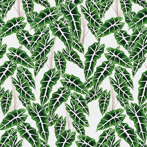 Paintbrush Studio Modern Botanicals Alocasia Green Cotton Fabric by the Yard 120-21481