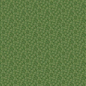 May include: A seamless pattern of small white flowers with green leaves on a dark green background.
