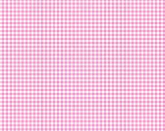 Wilmington Prints~Essentials Classics~Mini Gingham~White/Bubblegum Pink~Cotton Fabric by the Yard or Select Length 39161-131