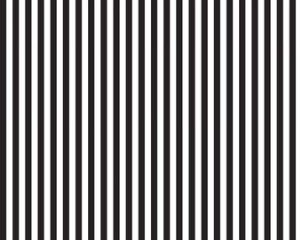 Riley Blake~Stripes~1/4&quot; Stripes~Black/White~Cotton Fabric by the Yard or Select Length C555R-BLACK