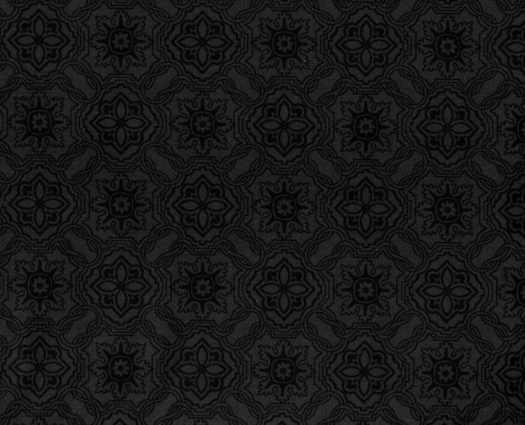 Michael Miller Hampton Court Mosaic Silhouette Black Cotton Fabric by ...