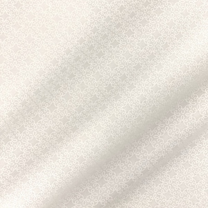 May include: White fabric with a subtle, repeating pattern of small, white circles. The fabric has a soft, textured look and feel.