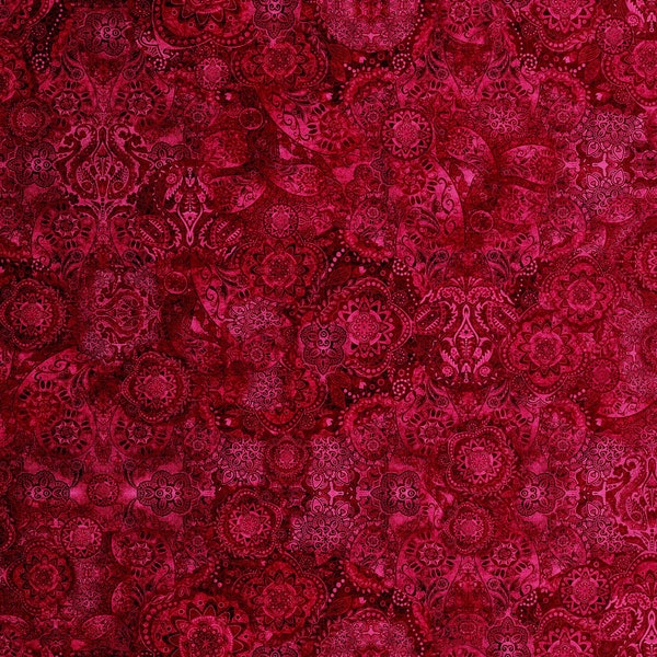 Quilting Treasures~Bohemian Rhapsody~Full Width Ombre~Cherry Bomb~Cotton Fabric by the Yard or Select Length 26956-M