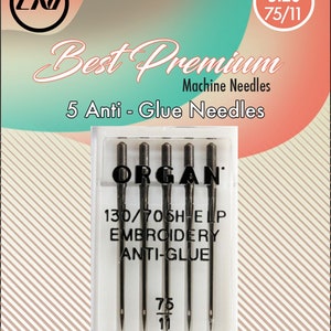 Clover Needlecraft~Machine Needles~Embroidery Anti-Glue 75/11~5 Needles per Pack~9134CV