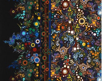 Robert Kaufman~Effervescence~Single Border~Primary Multi Dots & Circles~Cotton Fabric by the Yard or Select Length AAQ11209204