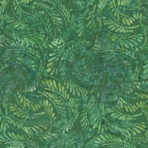 EOB~Wilmington Batiks~Mystic Vineyard~Ferns~Green~Cotton Batik Fabric by the Yard or Select Length 22277-774
