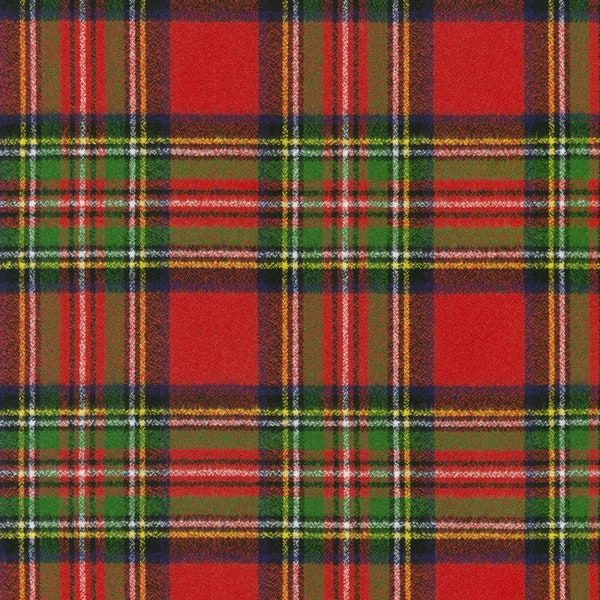 Robert Kaufman~Mammoth Flannel~Plaid~Red~Yarn Dyed Flannel Fabric by the Yard or Select Length SRKF213933