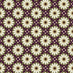 EOB~Northcott~Avalon~Geometric Floral~Wine~Cotton Fabric by the Yard or Select Length 24849-29