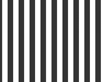 Riley Blake~Stripes~1/2" Stripes~Black/White~Cotton Fabric by the Yard or Select Length C530R-110BLA