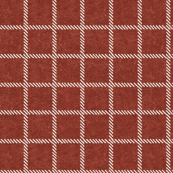 Riley Blake~She Who Sews Home Decor~Windowpane Plaid~Barn Red~Cotton CANVAS Fabric by the Yard or Select Length HD12503R-BARNRED