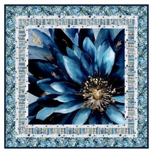 Soul Blue Inspired Wall Hanging Quilt Kit using Studio E Behind Blue Eyes fabrics designed by Denise Russell AAFQK-1614