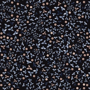 P&B Textiles~Fawnd of You~Leafy Blender~Dark Navy~Cotton Fabric by the Yard or Select Length FOYO5109-DN
