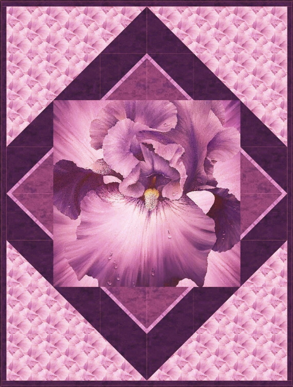 Northcott Lush Iris Petal Digital Print Light Magenta Etsy