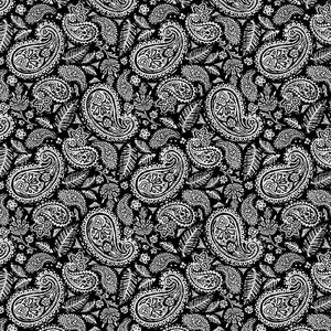 Blank Quilting~Mellow Yellow~Paisley~Black~Cotton Fabric by the Yard or Select Length 1972-99
