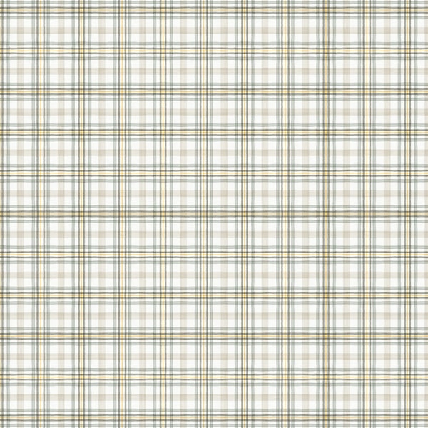 EOB~Wilmington Prints~Fields of Gold~Plaid~White/Grey~Cotton Fabric by the Yard or Select Length 86503-195