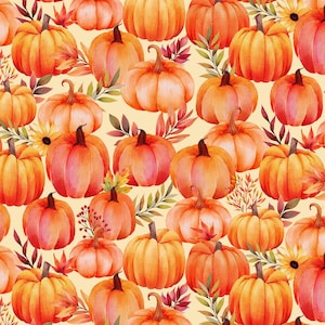 Estampados de Wilmington ~ Luz de otoño ~ Calabazas ~ Crema ~ Tela de algodón cortada a medida o seleccione largo 32105-187