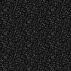 May include: A black and white image with a scattered pattern of small white dots on a black background.