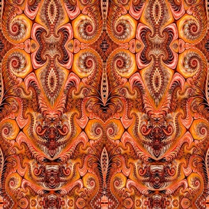 Quilting Treasures~Twilight~Set Medallion~Digital~Orange~Cotton Fabric by the Yard or Select Length 29789-O