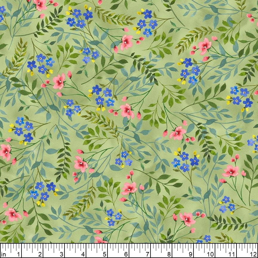 Flowers Cows 100 Cotton Quilting Fabric by StudioE 1/2 Yard Wildflower