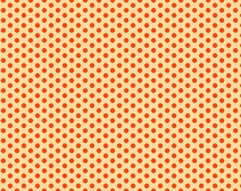 Henry Glass - Wild & Free - 1/8" Small Dots - Orange - Cotton Fabric by the Yard or Select Length 9567-43