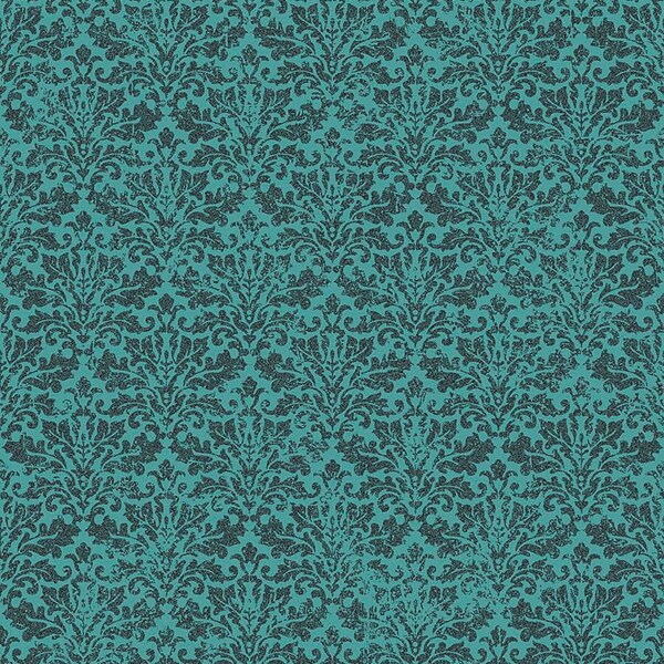 Dakota Damask Turquoise Satin Fabric By the Yard Pre Order