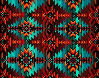 EOB Timeless Treasures Southwest Aztec Stripe Türkis Baumwollstoff Meterware oder Wählen Sie eine Länge CD7510-TURQUOISE