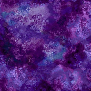 Quilting Treasures~Hydrangea Blooms~Texture~Digital~Violet~Cotton Fabric by the Yard or Select Length 29561-V